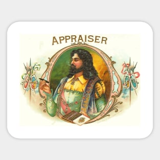 Appraiser - Vintage Cigar Box Illustration Sticker